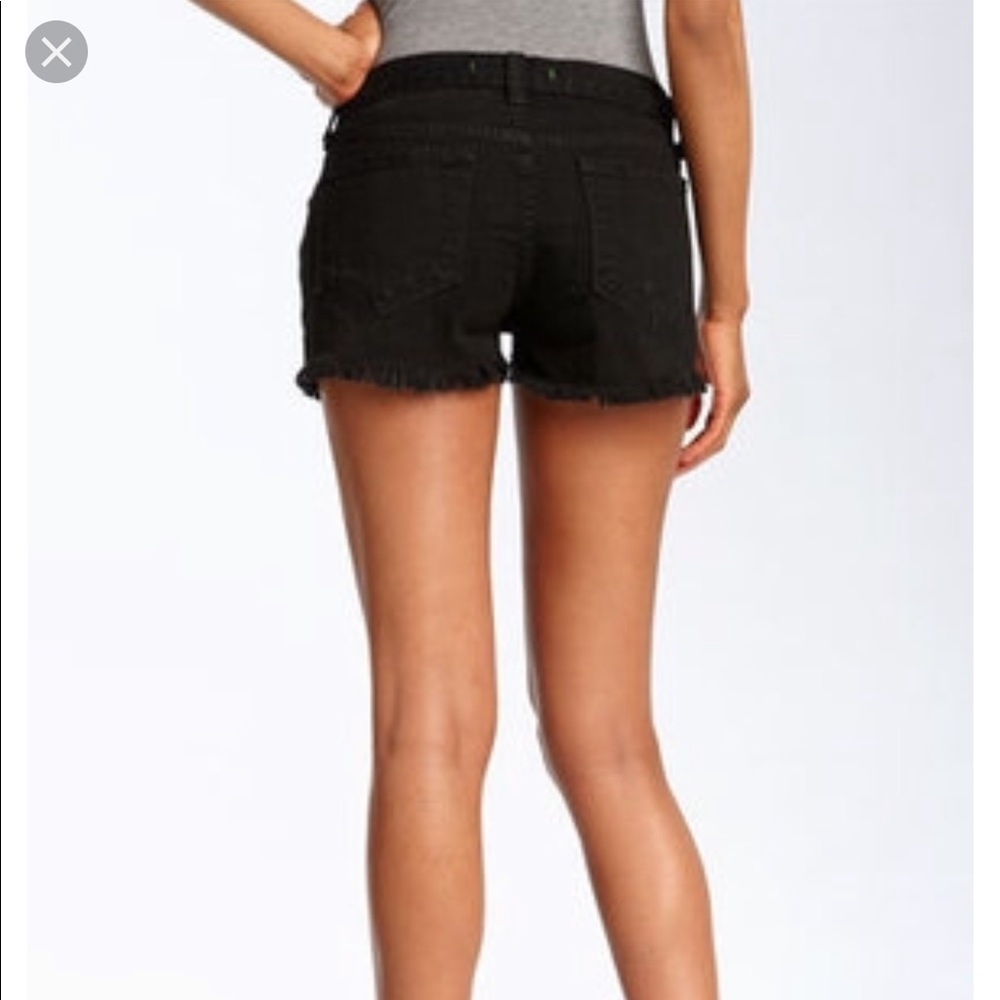J Brand “Vixen” black cut off jean shorts